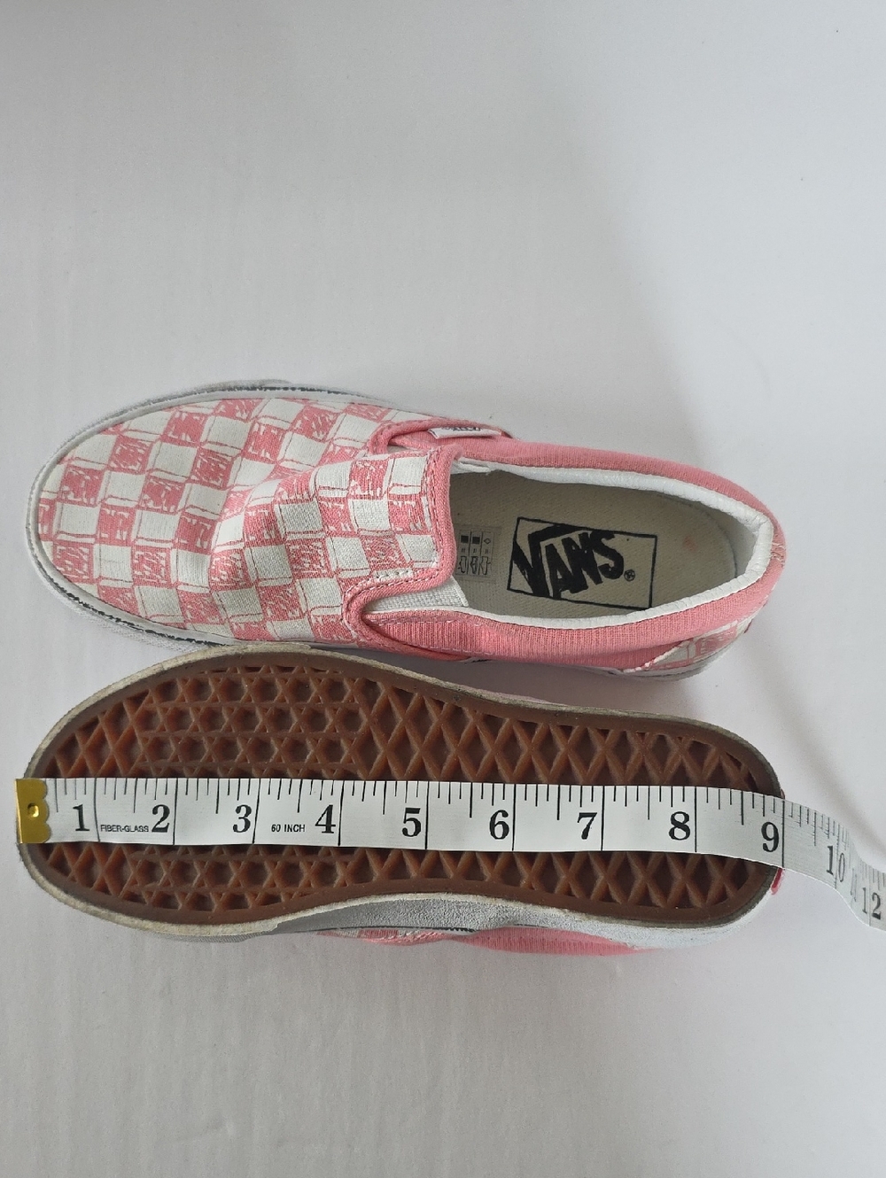 VANS OFF THE WALL Size (5) Pink Checkerboard Classic Slip-On Shoe - Picture 10 of 11